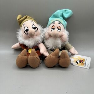 Seven Dwarfs Plush Lot of 3 - Happy Doc Sleepy Walt Disney Company